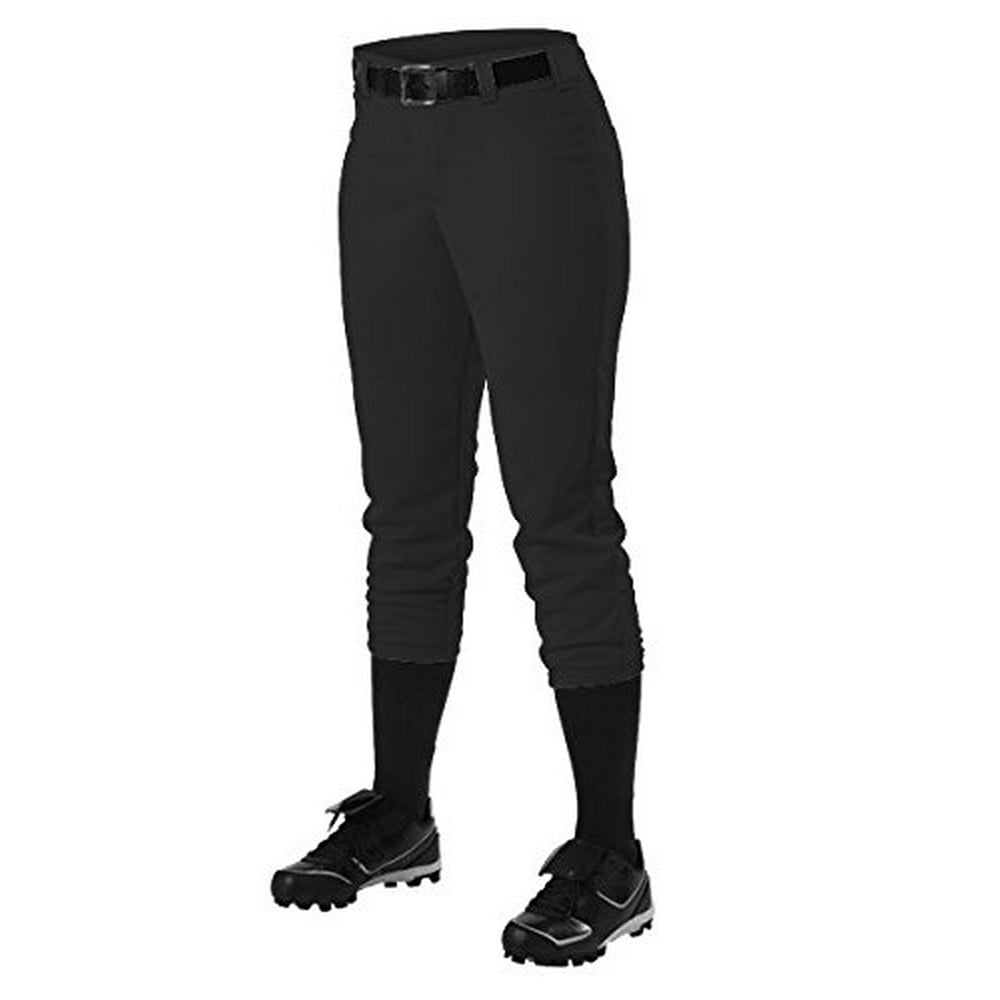 Alleson Women's Softball Pants With Belt Loops, Black, XS, The Alleson Fastpitch Softball Pants