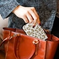 thumbnail image 6 of PU Leather Zipper Card Case Credit Card Holder Small Wallets Gold Leopard Print Pattern, 6 of 7