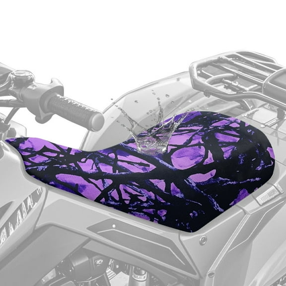 Garronmavis Hunting Camo Forest ATV Seat Cover for Most ATVs Purple Four Wheeler Seat Cushion Cover Compatible with Most ATV for Sportsman, Rancher, Foreman