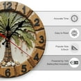 thumbnail image 2 of Wall Clock Decorative - Rustic Palm Tree Print 2D Vintage Wall Clocks Battery Operated Silent Non-Ticking for Bedroom, Living Room, Kitchen, Office, Classroom, 10 Inch, 2 of 7