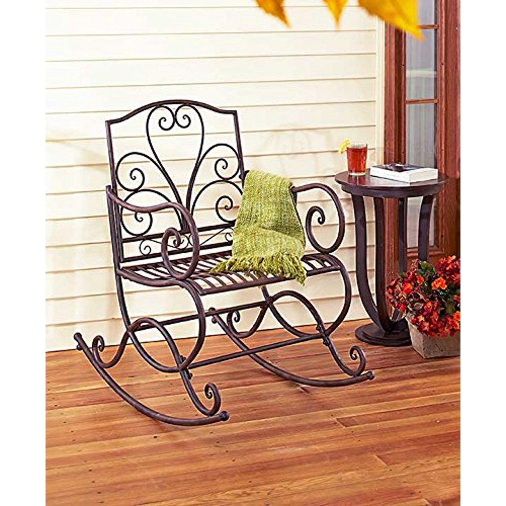 Outdoor Metal Rocker (Rust Brown)