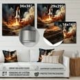 thumbnail image 4 of Designart "Remembering the Rocketship I" Transportation Metal Art Living Room, 4 of 5