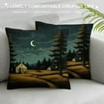 thumbnail image 3 of Creowell Crescent Moon Trees Grass Fashion Style Dirt-Resistant Throw Pillow Covers for Couch Sofa Bed Living Room Bedroom Pillow Case 1PC 22x22in, 3 of 5