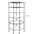 thumbnail image 6 of Zimtown 6 Tire Heavy Duty Wire Garage Storage Rack, Steel Corner Shelving with Wheels, Black, 6 of 11