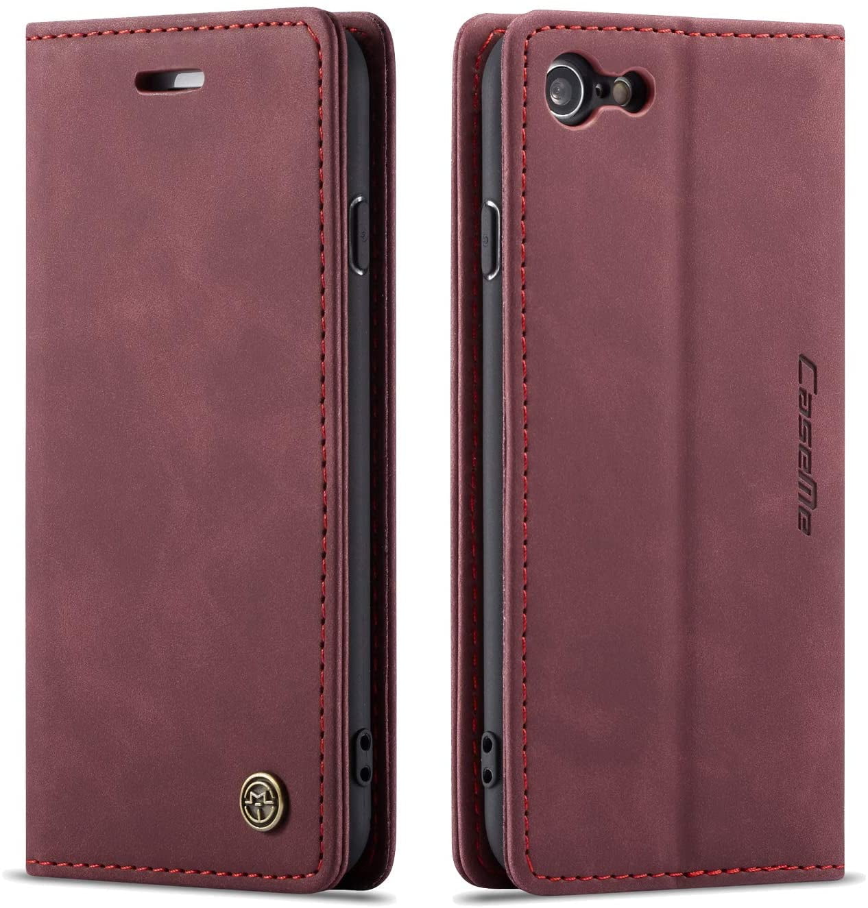 Bpowe iPhone SE 2020 Case,Leather Wallet Case Classic Design with Card