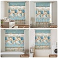 thumbnail image 6 of Teal Blue Brown Beach Coastal Sheer Curtains 84" Long, Nautical Shell Starfish Coral Summer Light Filering Curtains, Breathable Simi Curtain Privacy Drapes for Living Room Bedroom Window Treatment, 6 of 9