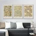 thumbnail image 3 of IDEA4WALL Framed Canvas Print Wall Art Set of 3 William Morris Floral Tapestry Vintage Pattern Nature Wilderness Geometric Modern Art Posters Calm/Relax/Cozy for Rooms - White 24"x36"x3, 3 of 5
