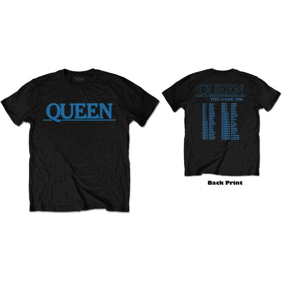Men's Queen The Game Tour (Back Print) Slim Fit T-shirt Small Black