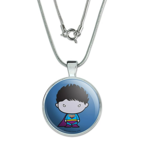 Superman Bizarro Cute Chibi Character 1" Pendant with Sterling Silver Plated Chain