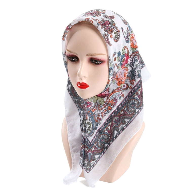 Lroveb Silk Scarf for Women Lady Muslim Cashew Print Scarf  display picture 1