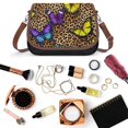 thumbnail image 6 of Leopard Print Vibrant Butterfly Pattern Vintage Crossbody Bag For Women Medium Leather Hobo Bags Shoulder Bag Classic City Leather Satchels, 6 of 8