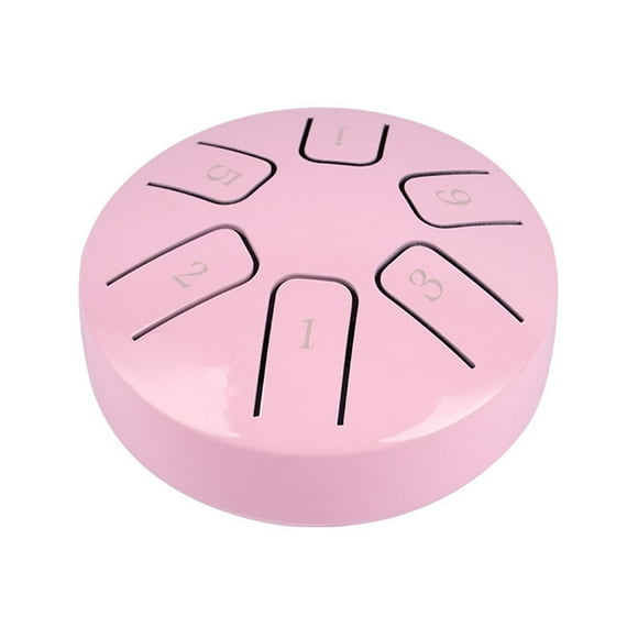 Yeacher 6 Notes 3.8-inch Mini Steel Tongue Drum Hand Pan Drum Zen Drum Percussion Instrument with Drumsticks for Beginner Musical Education Concert Mind Healing Yoga Meditation