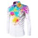 thumbnail image 1 of Camisa de traje con solapa de manga larga para hombre, ropa informal con estampado de tinta de color grafiti, material de alta calidad, moda nueva, 1 of 6