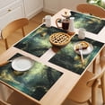 thumbnail image 5 of Green Forest Deer Placemats Set of 4 Fantasy Vintage Nature Scenery Place Mats Indoor Wipeable Table Mats Washable Cloth Dining Table Placemats for Kitchen Holiday Party Home Decor 13x19 Inch, 5 of 9