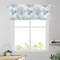 thumbnail image 3 of Summer Starfish Coral Kitchen Curtains Valances for Windows Beach Coastal Seashell Window Curtain 54x18 Inch Blue White Short Rod Pocket Bathroom Treatment Valance for Living Room Bedroom Decor, 3 of 6