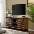 thumbnail image 2 of WAMPAT Farmhouse TV Stand Sliding Barn Door Entertainment Center for TV up to 65", Brown&Black, 2 of 6