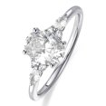 thumbnail image 2 of 18K White Gold Oval Moissanite Engagement Ring for Women, 2 of 3