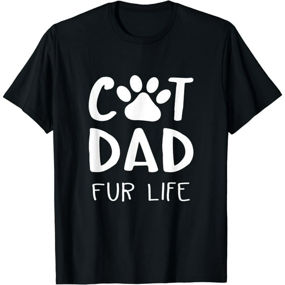 Funny Cat Dad Fathers Day Gift Shirt Fur Life Cat Tee