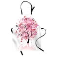thumbnail image 1 of Tree Apron Abstract Tree with Floral Burst Blossoms Daisies Leaves Butterflies Forest, Unisex Kitchen Bib Apron with Adjustable Neck for Cooking Baking Gardening, Brown Red Pink White, by Ambesonne, 1 of 3