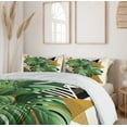 thumbnail image 6 of Ambesonne Monstera Duvet Cover Set, Nature Scandinavian Boho, King, Fern Green and Pale Coffee, 6 of 6