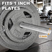 FlexWave Straight Barbell Bar, Alloy Steel, 1-Inch Standard Diameter, Silver Finish, Available in 5FT, 6FT, and 7FT