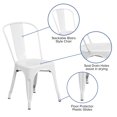 thumbnail image 2 of White Metal Indoor-Outdoor Stackable Chair, 2 of 9