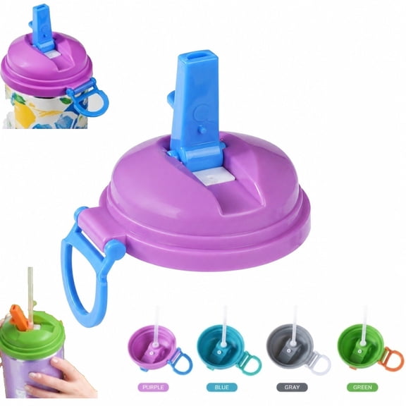 Soda Can Lids with Silicone Straw, Leak-Proof Soda Can Covers to Keep Carbonation Reusable Pop Can Lids For Standard Canned Beverage, Beer, Juice, Seltzer(Purple)
