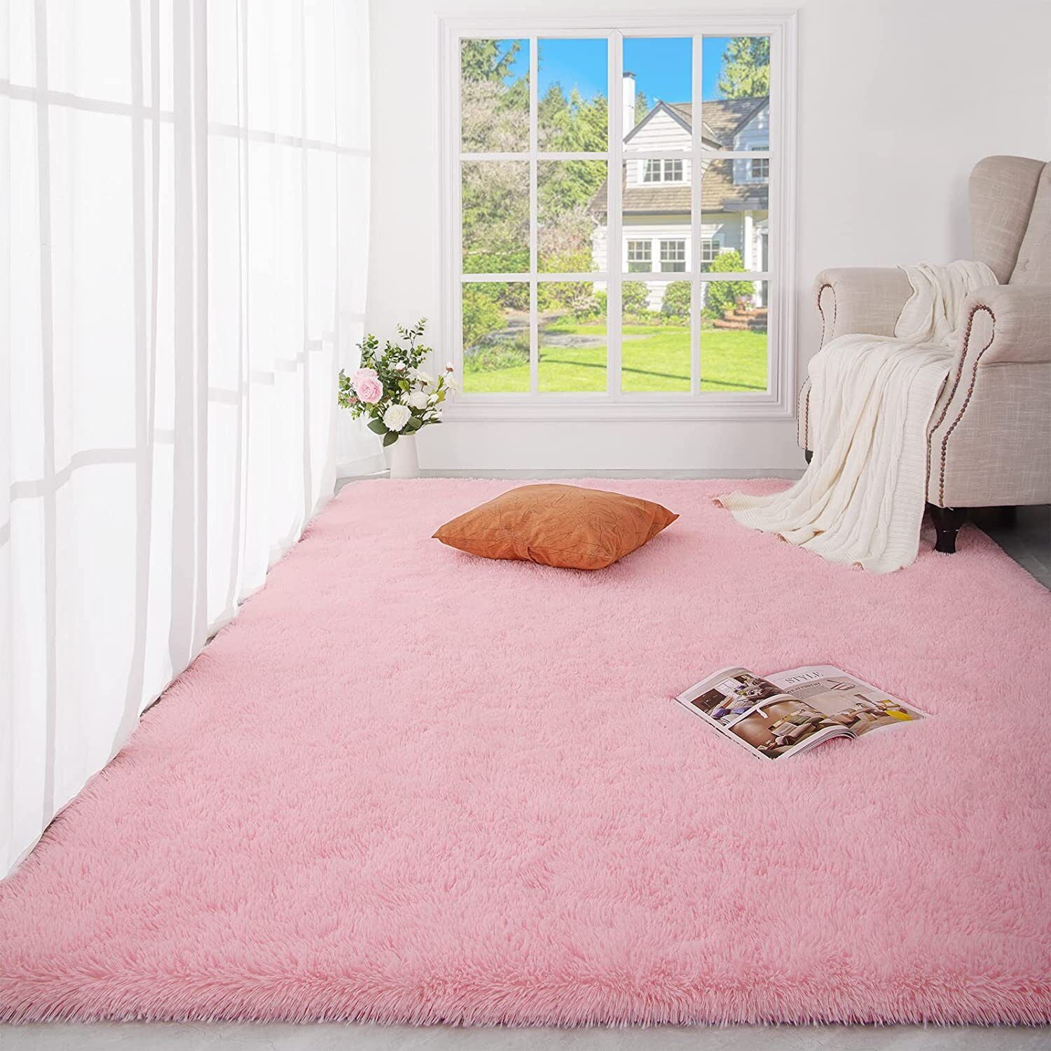 Soft Modern Indoor Large Shaggy Rug for Bedroom Livingroom Dorm Kids