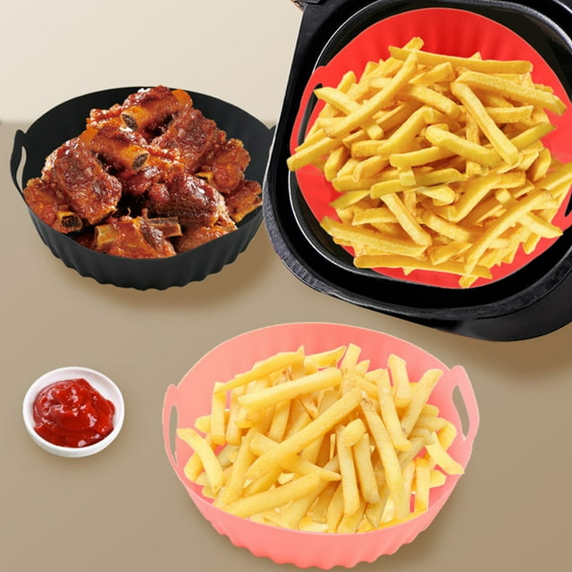 Hicess Friteuse Moule à Pâtisserie en Silicone Réutilisable Pliable Non Déformable Fin de Qualité Alimentaire Moule à Pâtisserie Chauffage Uniforme Forme Ronde Fourniture de Cuisine