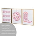 thumbnail image 3 of Mainstays 3 Pc Set Pink Western Theme Wall Art, Howdy, Boot, and Disco Globe, 3 of 18