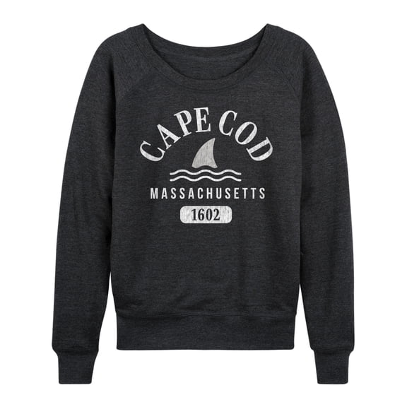 Instant Message - Cape Cod Mass Lightweight French Terry Wide Neck Long Sleeve Graphic Shirt