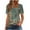 Army Green, variant on Short Sleeve T Shirt for Women, Military Green Printed Button Front Casual Top, Soft Cotton Blend, Relaxed Fit, for Daily Wear and Street Style