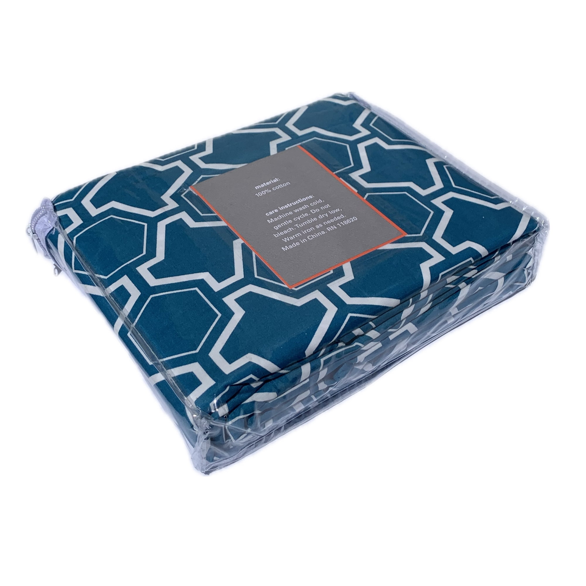 Greenland Home Fashions Theorum 100% Cotton Curtain Panels, Modern Style for Adults, Set of 2, 84-inch L, Teal