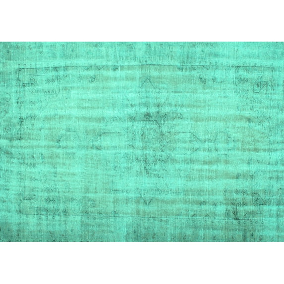 Ahgly Company Machine Washable Indoor Rectangle Persian Turquoise Blue Traditional Area Rugs, 2' x 3'