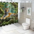 thumbnail image 7 of BCIIG Tiger Rock Jungle Bathroom Decor Set with Hooks, Colorful Luxurious Graphic Print Polyester Fabric Shower Curtain, Waterproof and Easy to Install 36x72, 7 of 7