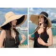 thumbnail image 5 of Super Wide Brim Women Sun Hat Cotton Floppy Packable Reversible Wired Edge Hats UV Protection Summer Beach Travel Garden, 5 of 7