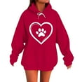 thumbnail image 2 of Fanxing Womens Plus Sweatshirts & Hoodies Cute Heart Graphic Oversized Hooded Sweatshirts Fall Winter Fashion Teen Girl Pullover Red S, 2 of 5