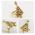 thumbnail image 1 of Juego de 4 anillos para servilletas con forma de árbol de Navidad, decoración para bodas, servilleteros, decoración para cenas, suministros para fiestas, 1 of 9