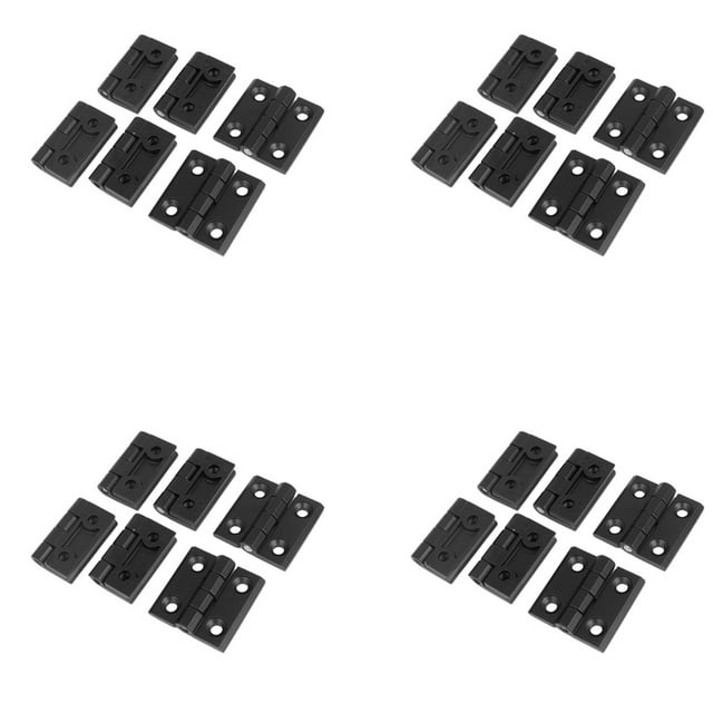 24 x Bisagra de Puerta de Gabinete de Muebles de Aluminio Negro 50 mm x 50 mm