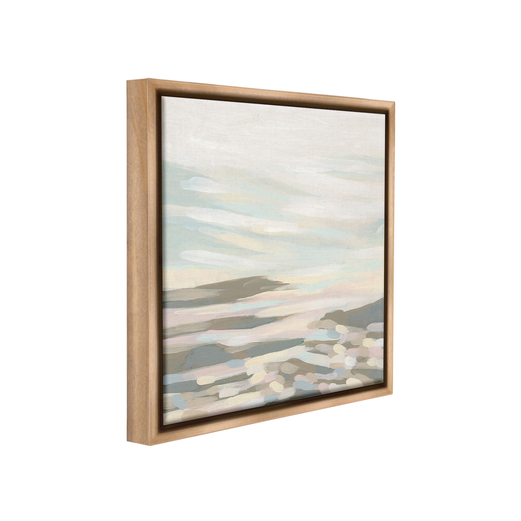 Stupell Industries Abstract Pastel Landscape Landscape Painting Brown Floater Framed Canvas Art Print Wall Art, 25 x 25