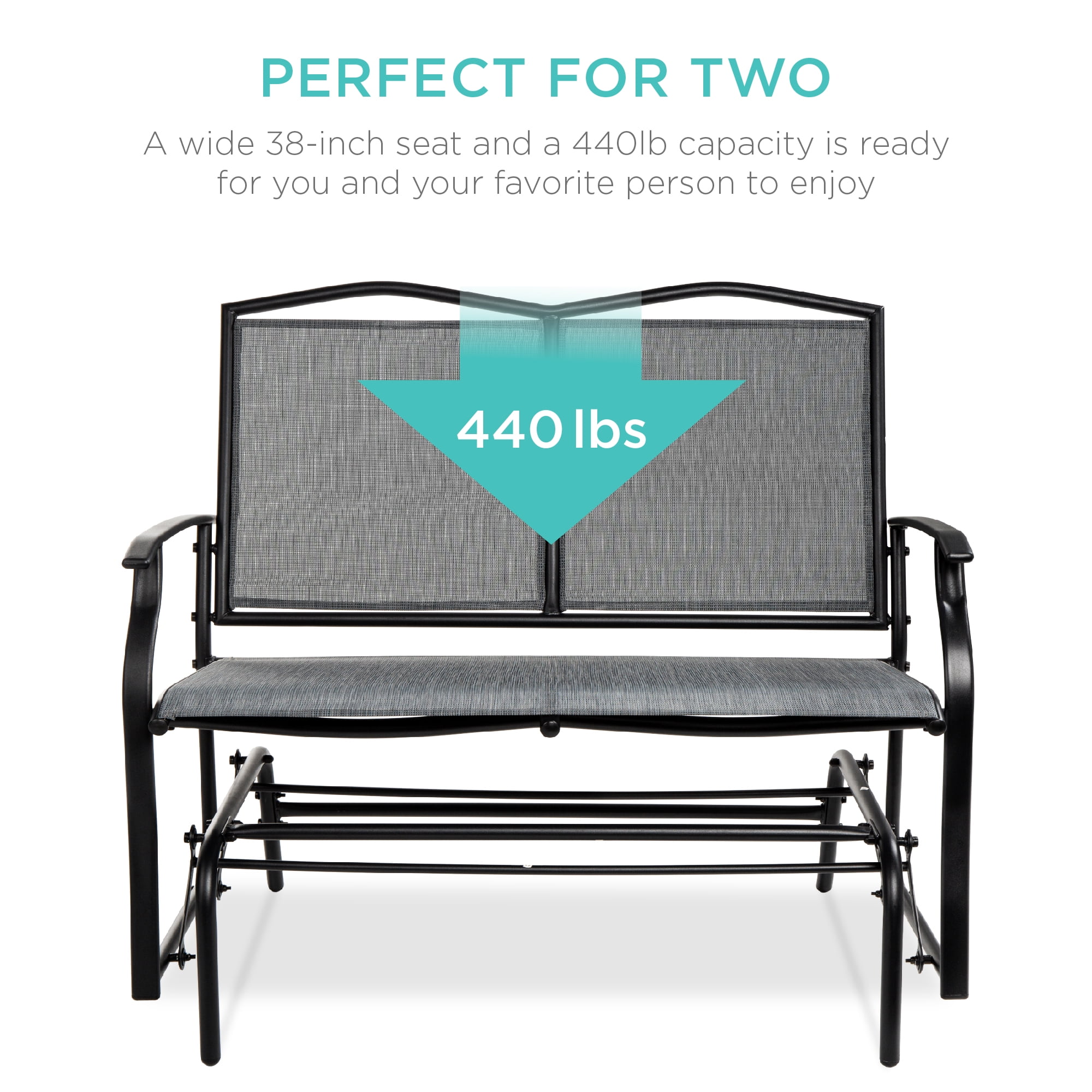 Best Choice Products 2 Person Outdoor Swing Glider Patio Loveseat