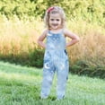 thumbnail image 4 of EGNMCR Toddler Baby Girl Jumpsuit One Piece Sleeveless Strap Romper Pant Summer Outfit Clothes-Blue-4-5T, 4 of 6