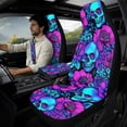 thumbnail image 2 of Xixirimido 5-Piece Car Seat Cover Set Breathable PU Leather Front Seat Covers with Seat Belt & Console Covers Universal Fit for SUV, Sedan, Truck, Gothic Skull Vibrant Floral, 2 of 8