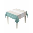 thumbnail image 2 of Turquoise Beige Stripe Tablecloth Square Table Cloth 54x54,Waterproof Outdoor Table Cloth Covers Decorative Table Protector,Modern Art Horizontal Striped Washable Kitchen Party Dinning Table Cover, 2 of 8