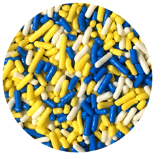 Sprinkle Deco® Yellow Blue White Cake Pop Cookie Cupcake Cakes Semi-Sweet Edible Confetti Decorations Sprinkles Desert Jimmies Toppers
