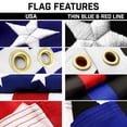 thumbnail image 3 of G128 Combo Pack: 25 Ft Telescoping Aluminum Flagpole (Black) & American and Thin Blue Red Line Flags 3x5 Ft, Both StormFlyer Series Embroidered 220GSM Spun Polyester | Pole with Flags Included, 3 of 9