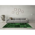 thumbnail image 3 of Ahgly Company Indoor Round Oriental Emerald Green Modern Area Rugs, 3' Round, 3 of 4
