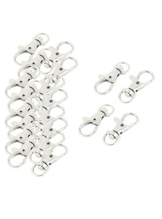 4 Pc Large Silver Spring Clip Metal Snap Hook Key Ring Lobster Clasp  Keychain