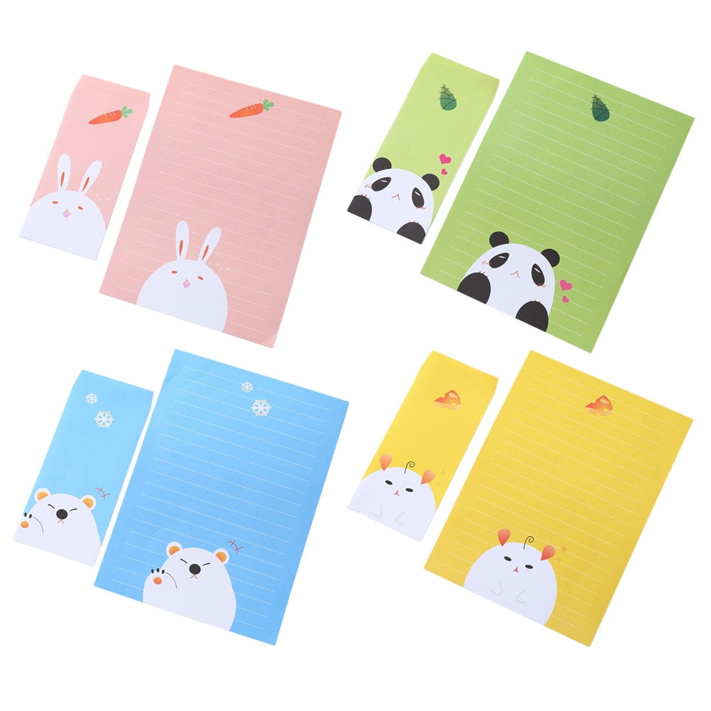 4 Sets Fresh Style Envelopes Writing Paper Letter Stationery Set Paper