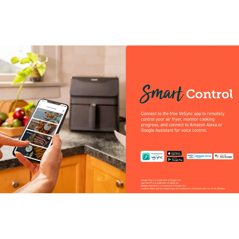 COSORI Pro II 5.8-Quart Smart Air Fryer, 12-in-1, Walmart Exclusive Bonus,  Voice Control, Dark Gray 